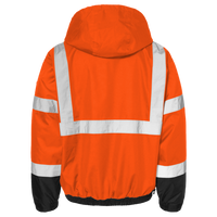 Kishigo Unisex Ripstop Bomber Jacket, Orange / Black, Back view
