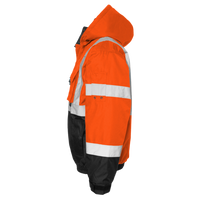 Kishigo Unisex Ripstop Bomber Jacket, Orange / Black, Left Sleeve view
