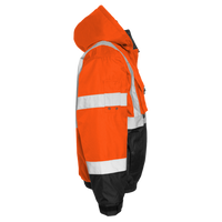 Kishigo Unisex Ripstop Bomber Jacket, Orange / Black, Right Sleeve view