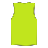 Kishigo Unisex Single Pocket Zipper Mesh Class 2 Vest, Lime, Back view