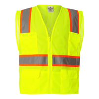 Kishigo Unisex Ultra-Cool™ Multi-Pocket Vest, Lime, Front view