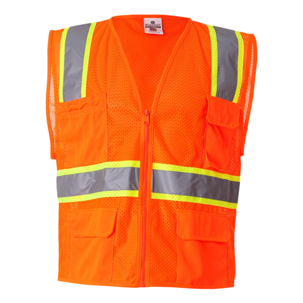 Kishigo Unisex Ultra-Cool™ Multi-Pocket Vest, Orange, Front view