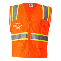 Kishigo Unisex Ultra-Cool™ Multi-Pocket Vest, Orange, Front view, Mockup