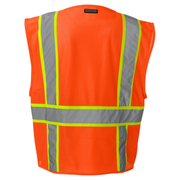 Kishigo Unisex Ultra-Cool™ Solid Front Vest with Mesh Back, Orange, Back view