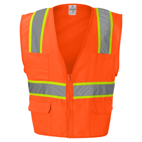Kishigo Unisex Ultra-Cool™ Solid Front Vest with Mesh Back, Orange, Front view