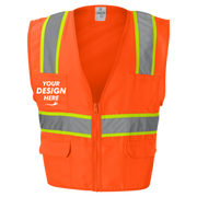 Kishigo Unisex Ultra-Cool™ Solid Front Vest with Mesh Back, Orange, Front view, Mockup