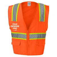 Kishigo Unisex Ultra-Cool™ Solid Front Vest with Mesh Back, Orange, Front view, Mockup