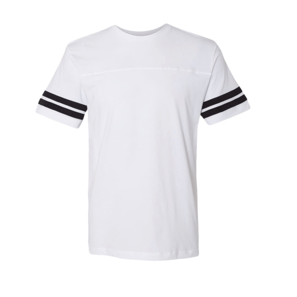 LAT Men's Football Fine Jersey Tee, White Solid / Black, Front view