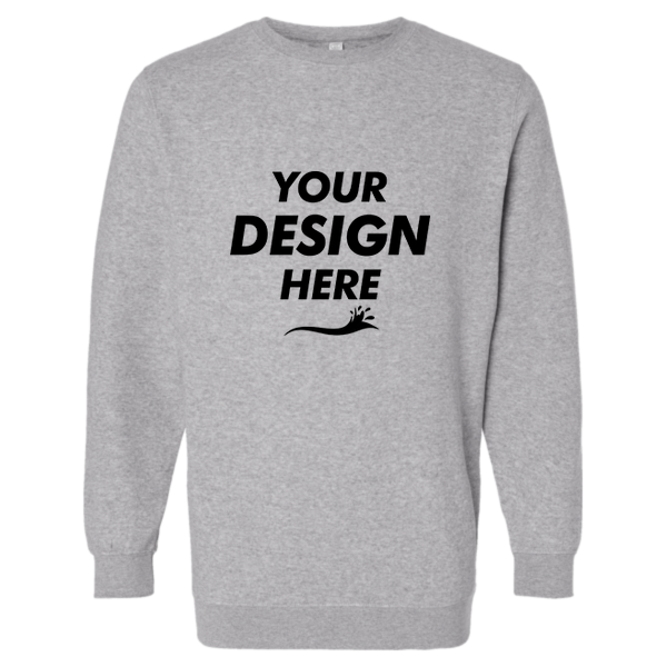 LAT Unisex Elevated Fleece Crewneck Sweatshirt, Heather, Front view, Mockup