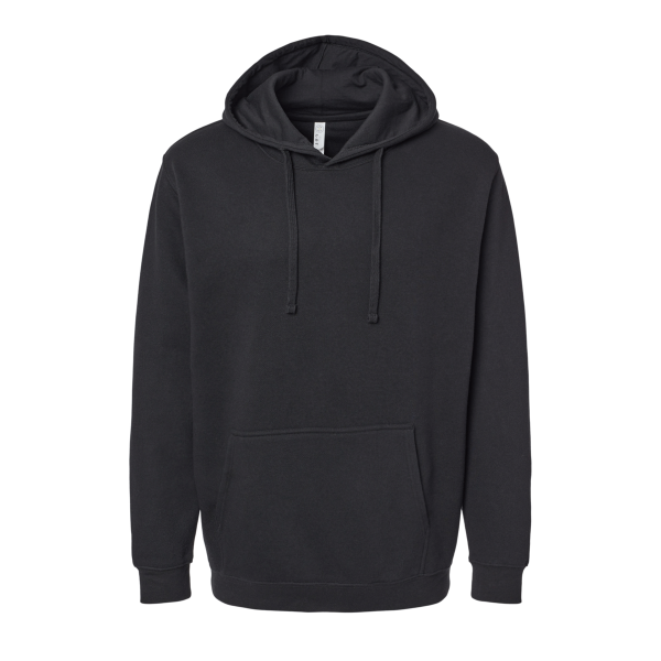 LAT Unisex Elevated Fleece Hoodie Sweatshirt, Black, Front view