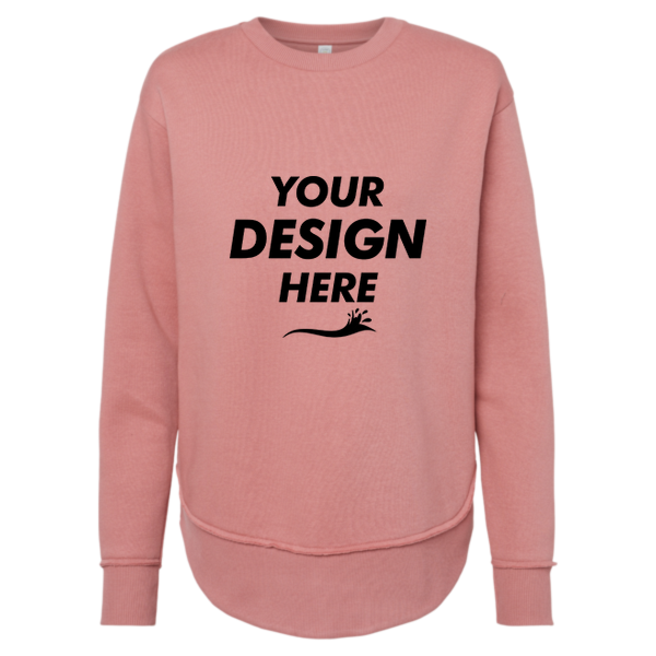 LAT Women's Weekend Fleece Crewneck Sweatshirt, Mauvelous, Front view, Mockup
