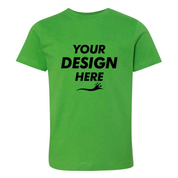 LAT Youth Fine Jersey Tee, Apple / Apple, Front view, Mockup