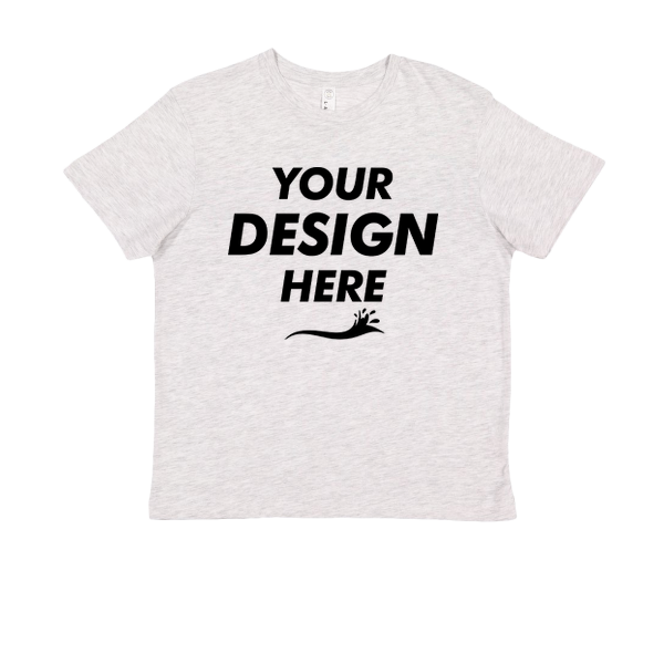 LAT Youth Fine Jersey Tee, Ash / Ash, Front view, Mockup