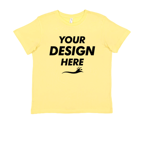 LAT Youth Fine Jersey Tee, Butter / Butter, Front view, Mockup