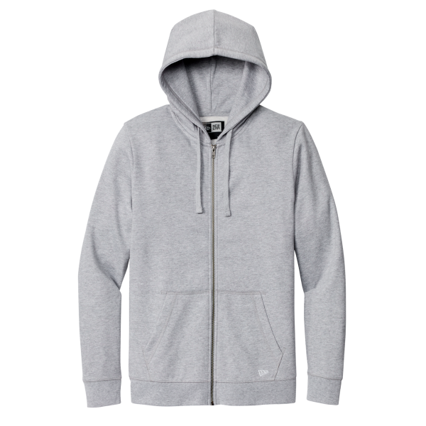 New Era Comeback Fleece Full Zip Hoodie, Athletic Heather, Front view
