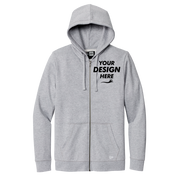 New Era Comeback Fleece Full Zip Hoodie, Athletic Heather, Front view, Mockup