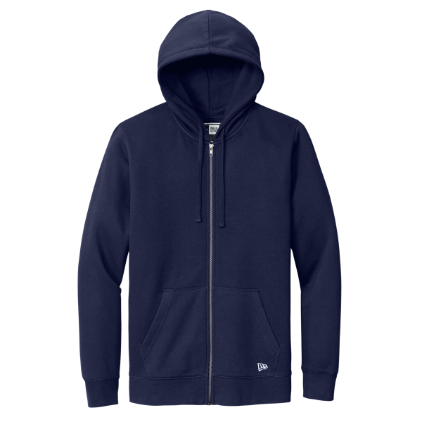 New Era Comeback Fleece Full Zip Hoodie, True Navy, Front view