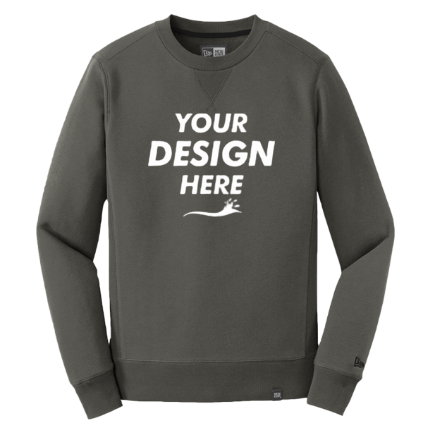 New Era French Terry Crew, Graphite, Front view, Mockup
