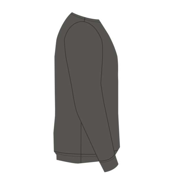 New Era French Terry Crew, Graphite, Right Sleeve view