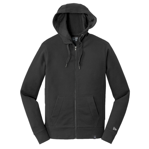 New Era French Terry Full Zip Hoodie, Black, Front view