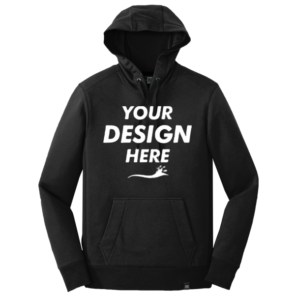 New Era French Terry Pullover Hoodie, Black, Front view, Mockup