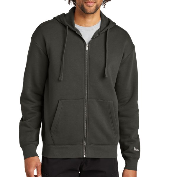 New Era Heritage Fleece Full Zip Hoodie, Graphite, Front view