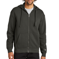 New Era Heritage Fleece Full Zip Hoodie, Graphite, Front view