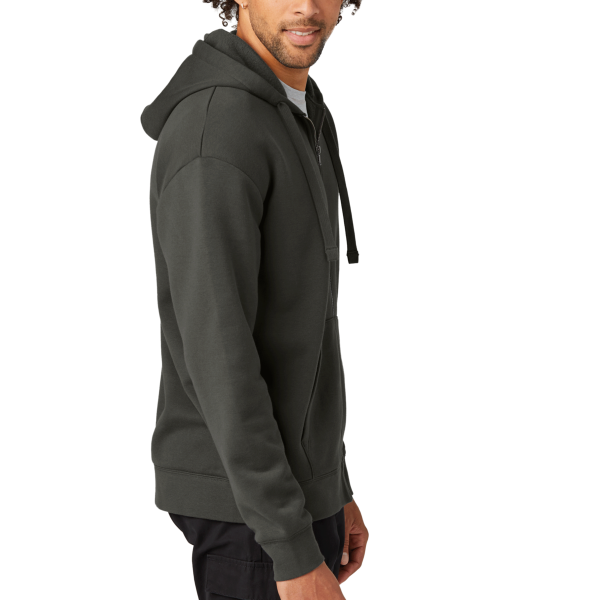 New Era Heritage Fleece Full Zip Hoodie, Graphite, Right Sleeve view