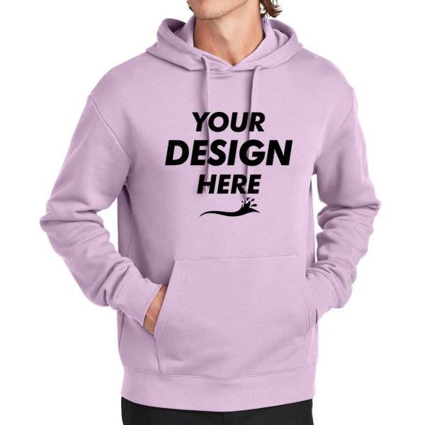 New Era Heritage Fleece Pullover Hoodie, Lavender, Front view, Mockup