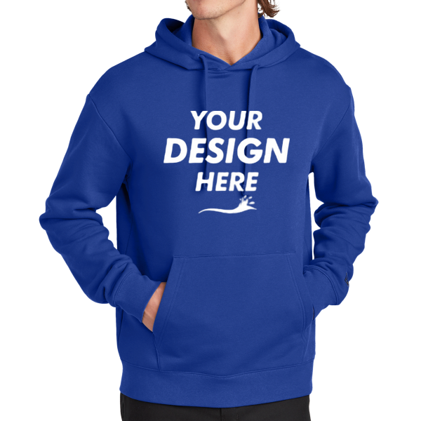 New Era Heritage Fleece Pullover Hoodie, Royal, Front view, Mockup
