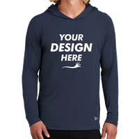 New Era Power Long Sleeve Hoodie, True Navy, Front view, Mockup
