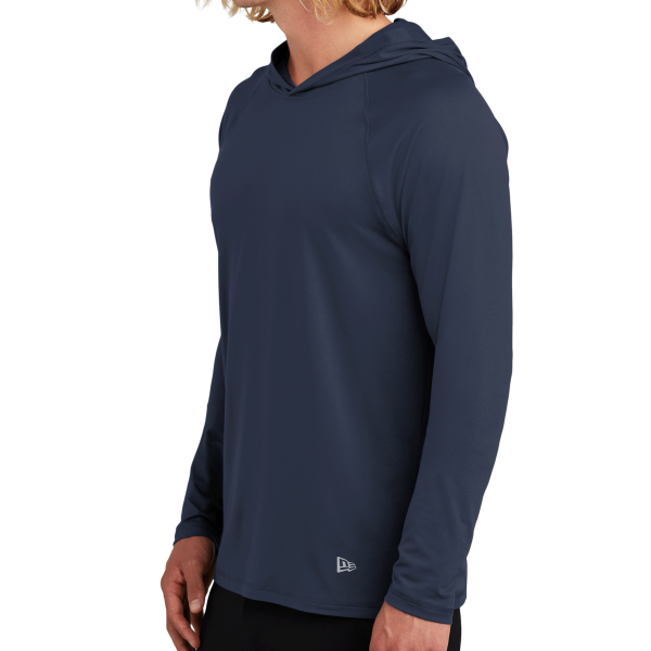 New Era Power Long Sleeve Hoodie, True Navy, Left Sleeve view