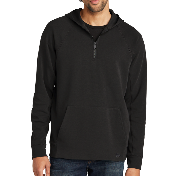 New Era STS 1/4 Zip Hoodie, Black, Front view