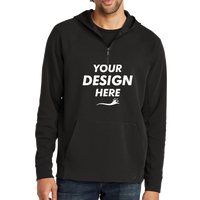 New Era STS 1/4 Zip Hoodie, Black, Front view, Mockup
