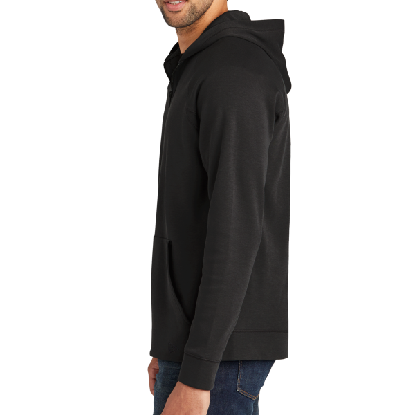New Era STS 1/4 Zip Hoodie, Black, Left Sleeve view