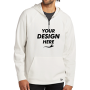 New Era STS 1/4 Zip Hoodie, Fan White, Front view, Mockup