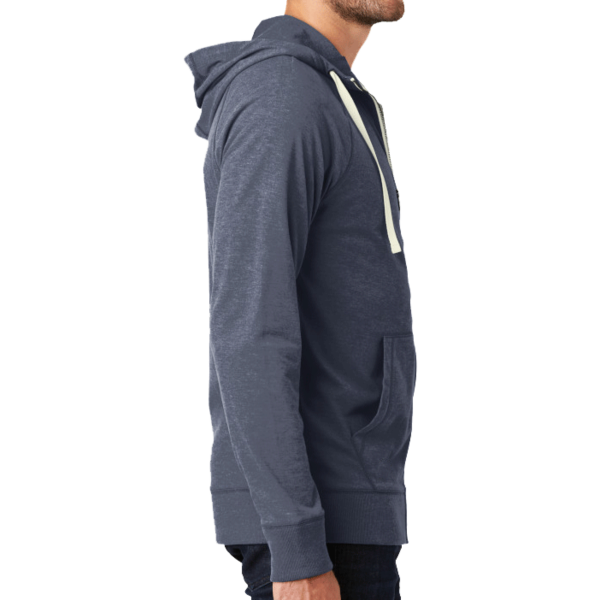 New Era Sueded Cotton Blend Full Zip Hoodie, True Navy Heather, Right Sleeve view