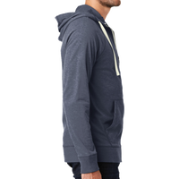 New Era Sueded Cotton Blend Full Zip Hoodie, True Navy Heather, Right Sleeve view