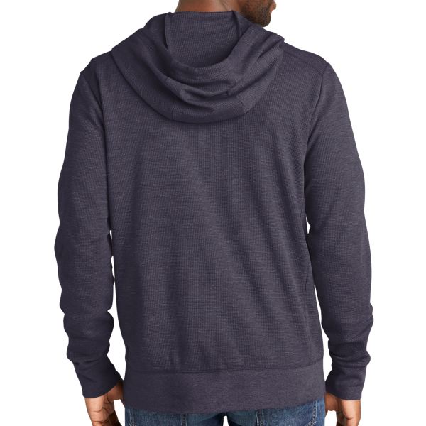 New Era Thermal Full Zip Hoodie, True Navy Heather, Back view