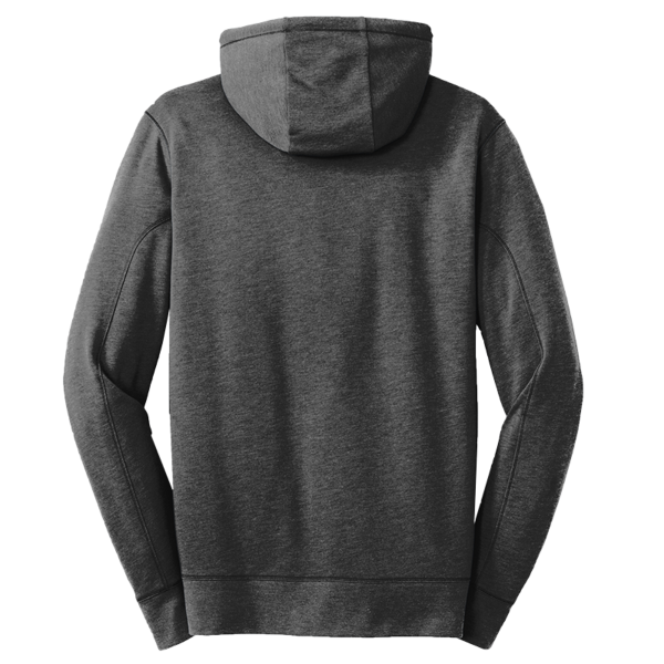 New Era Tri Blend Fleece Full Zip Hoodie, Black Heather, Back view