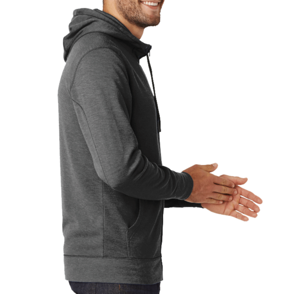 New Era Tri Blend Fleece Full Zip Hoodie, Black Heather, Right Sleeve view