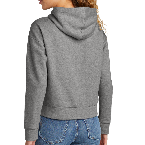 New Era Women's Comeback Fleece Pullover Hoodie, Dark Heather Grey, Back view