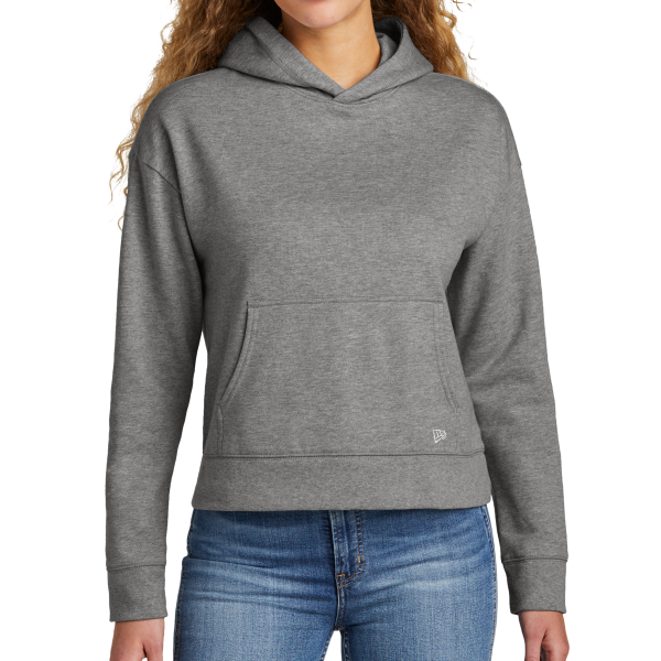 New Era Women's Comeback Fleece Pullover Hoodie, Dark Heather Grey, Front view