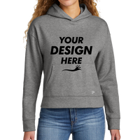 New Era Women's Comeback Fleece Pullover Hoodie, Dark Heather Grey, Front view, Mockup