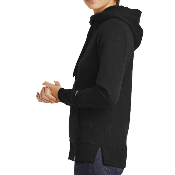 New Era Women's French Terry Full Zip Hoodie, Black, Left Sleeve view