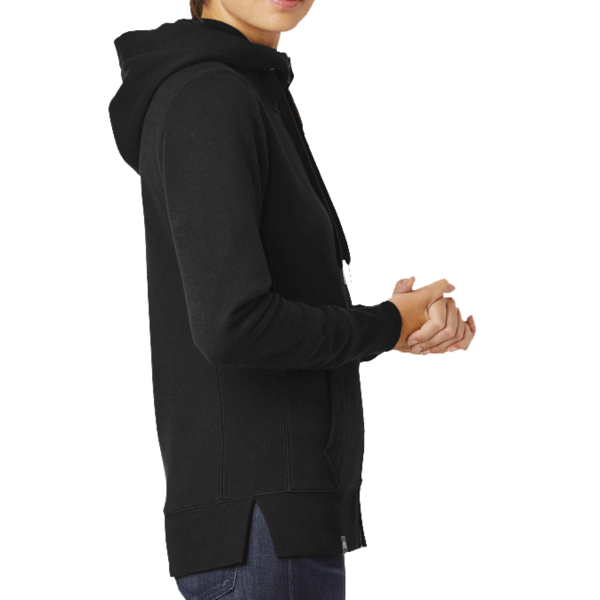 New Era Women's French Terry Full Zip Hoodie, Black, Right Sleeve view