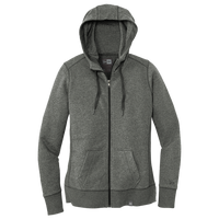 New Era Women's French Terry Full Zip Hoodie, Black Twist, Front view
