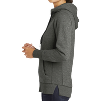 New Era Women's French Terry Full Zip Hoodie, Black Twist, Left Sleeve view