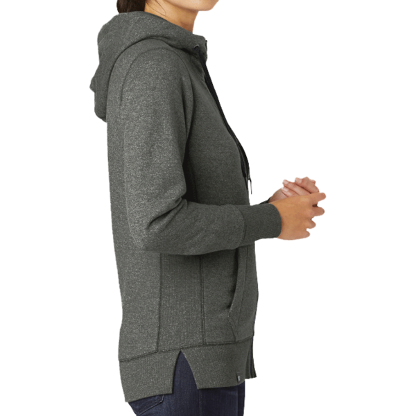 New Era Women's French Terry Full Zip Hoodie, Black Twist, Right Sleeve view