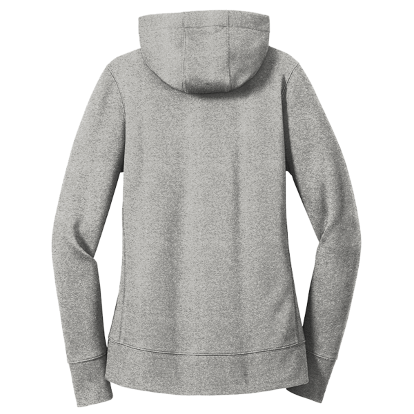New Era Women's French Terry Full Zip Hoodie, Light Graphite Twist, Back view